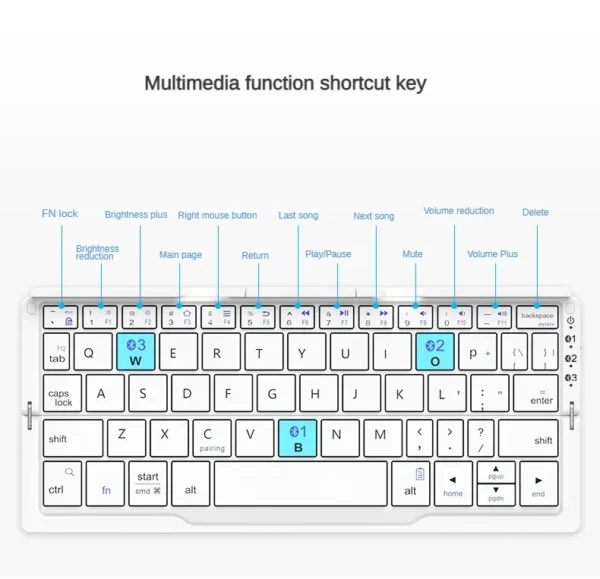 Mini Foldable Bluetooth Keyboard with Magnetic Stand